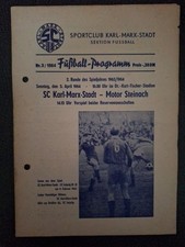 SC Karl Marx Stadt : Motor Steinbach 5.4.1964 Programm DDR Oberliga