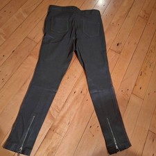 STEVEN-K Lammnappa Lederhose Stretchhose grau Größe 38