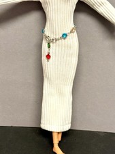 Barbie + Curvy Kleidung - Schmuck , Traumhafter Gürtel,Bunte Glizer Steine