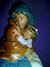 Schöne Lladrofigur Mutter mit Kind  sitzend ca. 25 cm groß