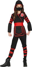 Kostüm Kinder Ninja Mädchen Kämpferin Samurai Dragon Assassin schwarz