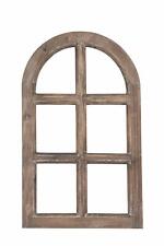 kleines Nostalgie Holz Deko Fenster natur braun gewischt halbrund