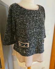 Pulli Shirt Tuniks L XL 40 42 schwarz Boucle Glitzer Damen 