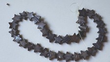 23 Perlmuttscheiben Doppelt Gelocht Sternförmig Grau