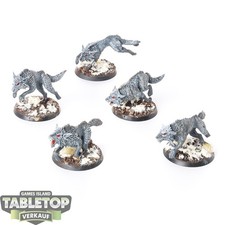 Space Wolves - 5 x Fenrisian Wolves - bemalt