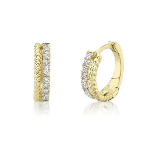 14k gelbgold diamant - diamant, huggie