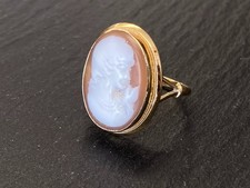 ALTER RING MIT GEMME GRÖSSE 60 GELBGOLD 14kt CAMEE RING SIEGELRING