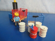 5257 Kleinstapler Gabelstapler 2xPalette Hafen Bau Eisenbahn Playmobil 8137