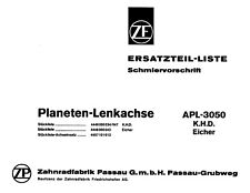 Ersatzteilliste Allradachse ZF APL 3050 034/047 für Deutz und 043 für Eicher