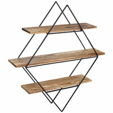 Wandregal MCW-A80, Hängeregal Regal, Industriedesign Echtholz 60x55x12cm