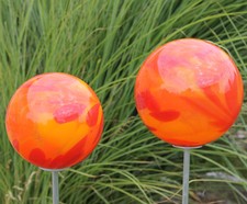 Gartenstecker Glas Kugel auf