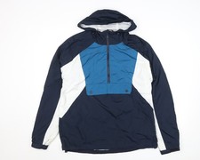 Primark Herren Anorak Jacke blau Colourblock mit Kapuze Größe M