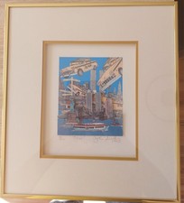 JOHN SUCHY "Taxi." 3D Farblithographie signiert POP ART New York 1991