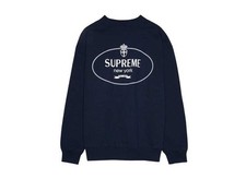 Supreme crest crewneck navy - supreme,