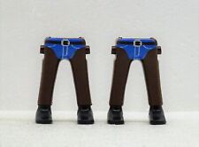 2 x BEINE BRAUN CHAPS JEANS FRANSEN Playmobil zu Cowboy Reiter Western B24 - RAR