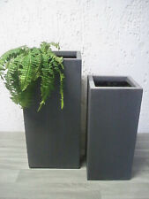 Pflanztopf-Set, 2-tlg. Galileo, modern Raumteiler Tonfaser Grau Betonoptik 