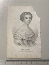ca. 1855 alter Stahlstich Elisabeth Kaiserin von Österreich / Sissi