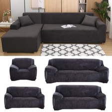 1/2/3/4 Sitzer Plüsch Sofabezug Stretch Sofa Überwurf Sofahusse L Form Ecksofa