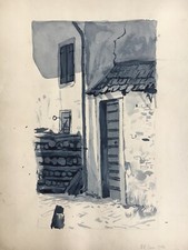 Jugendstil Aquarell Hausecke