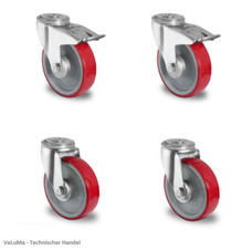 1 Satz TRANSPORTROLLEN SCHWERLASTROLLEN Polyurethan Rad Rolle 80 100 125 160 200