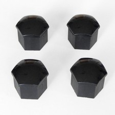 4x Original VW Skoda Seat Audi Radschrauben Kappen schwarz glänzend (1Z0601173)