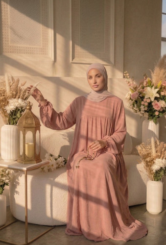 Elegante rose abaya - rose,