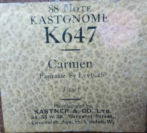Pianola roll kastner - pianola,