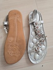 Sandalen, Silber, Gr. 40, Sohlenlänge 25cm