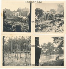 4 Fotos Fliegerhorst Gilze Rijen Holland Luftwaffe Flugzeug Wrack Bombenkrater