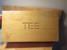 Holz  Teebox 4 Fächer Teebeutelbox Teekiste Teekasten Tee Teebeutel Aufbewahrung