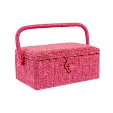Nähkorb-kästchen pink L23xT15xH11 cm mit Einsatz, Nadelkissen & Magnetverschluss