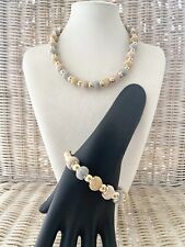 Damenkette Statement Perlenkette Multicolor Modeschmuck Halskette und  Armband