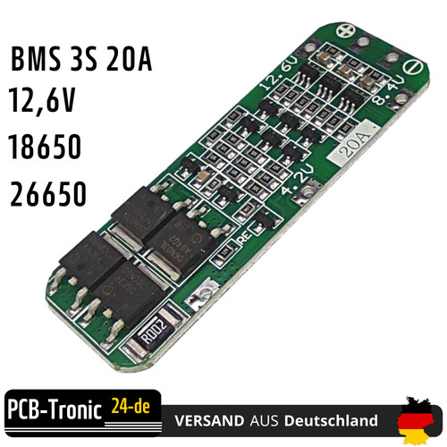 Bms 20a 18650 li ion - 3s,