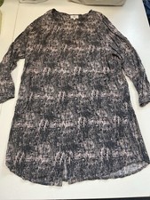 Noa Noa leichtes Stiefel-Kleid Gr. L 42 Schwarz Rosa halber Arm #ARI