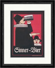 Sinner Bier Alfred Kusche 1908 Karlsruhe Brauerei Kunstdruck Faks_Plakatwelt 191