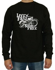 Live Fast Sweater Fun Kult Biker Chopper Custom Motorrad Harley American Indian