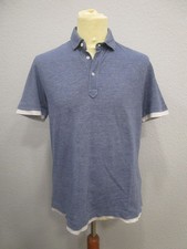 Brunello Cucinelli Poloshirt T-Shirt Kragen Slim Fit Kurzarm blau Gr.L (J22-08)