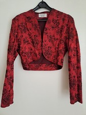 Bolero rot mit schwarzer Stickerei und Glitzer Gr. 36 NEU