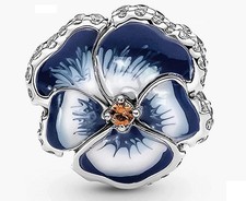 Charm Bead Blume blau Charms