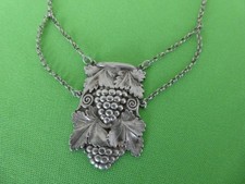 Art Deco Halskette, Collier, Weintrauben Dekor, Silber 925