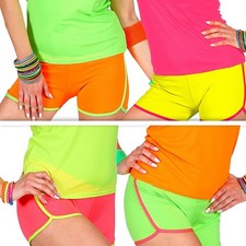 80er Jahre Aerobic Fitness Hot Pants Neon Panties Mini-Shorts Sporthose Outfit