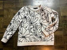 Damen Pullover Gr.S Pulli Shirt Hallhuber Gesicht Blumen 1820022938