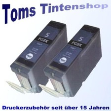 2 Original Tintenpatronen für Canon Pixma IP4500  PGI-5bk wiederbefüllt Premium