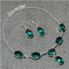 Facettierter Apatit Quarz ovale Form Handarbeit Edelstein Schmuck Halskette +...