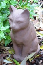 Katze Cleo mittel Tier Skulptur Figur aus Kunst Sandstein im Antik Look R 06