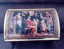 Große Lebkuchen Blechdose von E. Otto Schmidt aus Nürnberg, in Form einer Truhe.