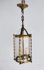 Schön verzierte alte/ antike  runde Messing/ Bronze Hängelampe aus Frankreich