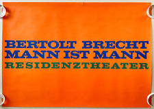 Plakat Poster - Bertold Brecht Residenztheater München 70er Vintage Retro Orange