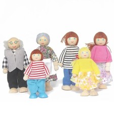 Holz Puppen 6 Personens