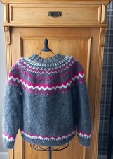Islandpullover, handgestrickt, Wolle Alafoss, gebraucht aber wie neu, Größe  S/M